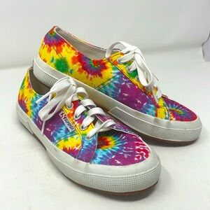 Superga Tye Dye Multi Colored Lace Sneakers Tennis Shoes Size 6